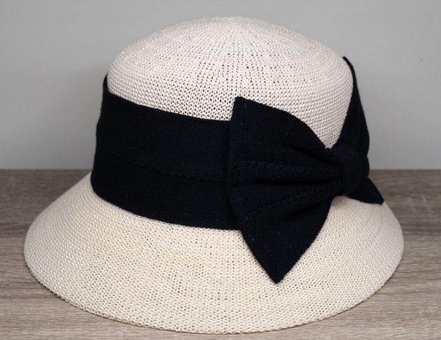 英倫蝴蝶結淑女帽-米白(左側裝飾)