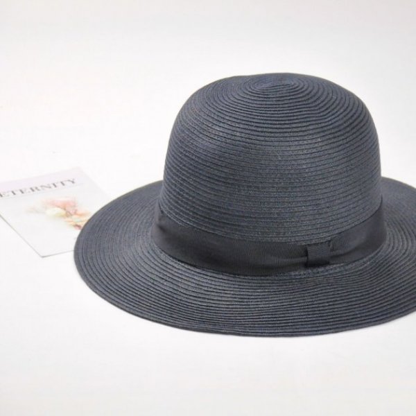 圓頂紙編遮陽帽-深藍色