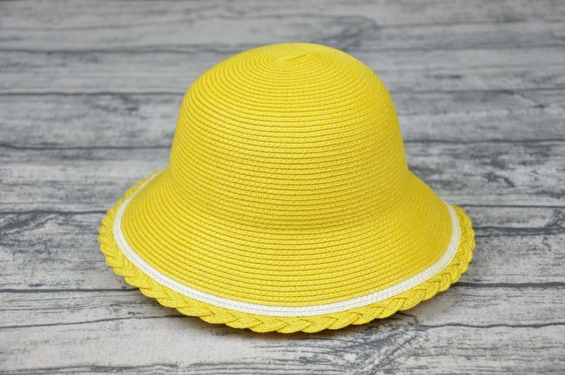 花邊淑女童帽 (亮黃)