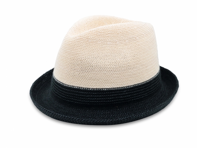 雙色簡約爵士帽-米白黑 1