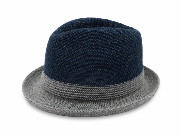 雙色簡約爵士帽-深藍灰 1