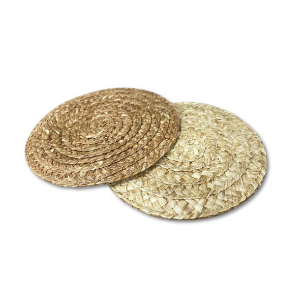 紙編帶杯墊(雙面) 深自然／自然色