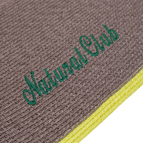 紙編帶餐墊 灰褐色(黃色邊)