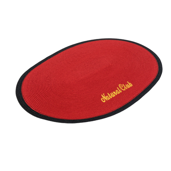 紙編帶餐墊 炫紅色