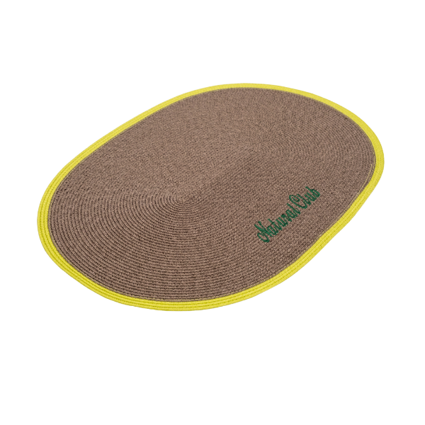 紙編帶餐墊 灰褐色(黃色邊)