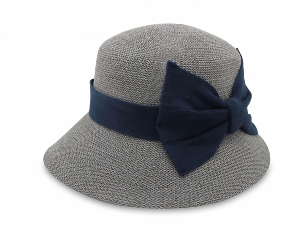 英倫蝴蝶結淑女帽-灰色</br>(左側裝飾)