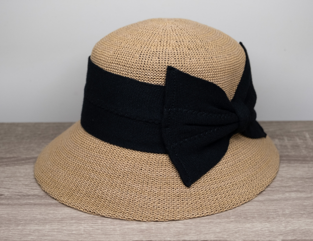 英倫蝴蝶結淑女帽-自然色</br>(左側裝飾)