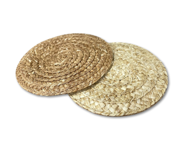 紙編帶杯墊(雙面) 深自然/自然色