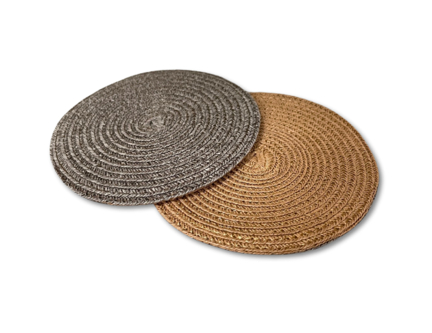 紙編帶杯墊(雙面) 摩卡灰/醇咖色